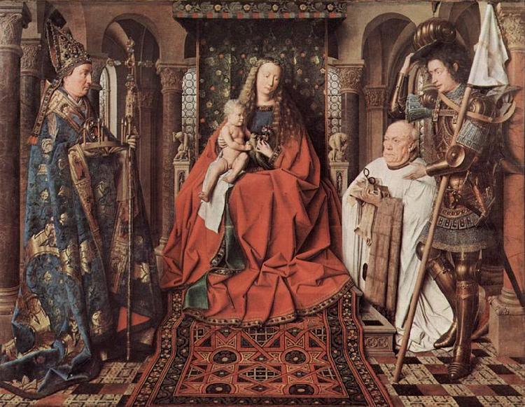 Jan Van Eyck Madonna des Kanonikus Georg van der Paele, mit Hl. Domizian, dem Hl. Georg und dem Stifter Paele Germany oil painting art